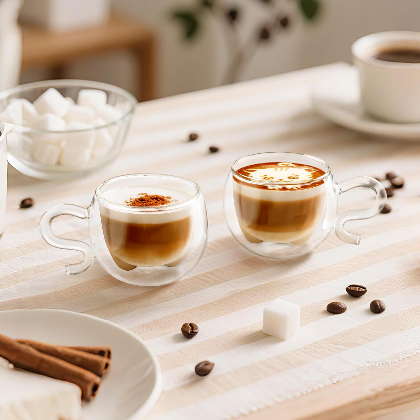 Verres à Double Paroi Mignon Patte De Chat Tasse De Noël Verres à Café