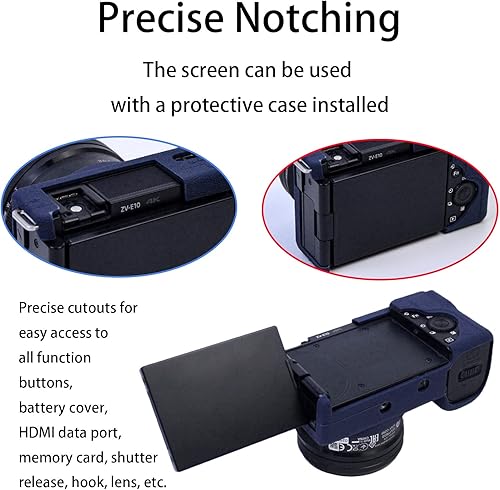 Miniatura 4 de asy Hood ZV-E10 - Funda protectora de goma de silicona suave para cámara digital Sony ZV-E10 ZVE10, delgada, protección para cámara réflex digital