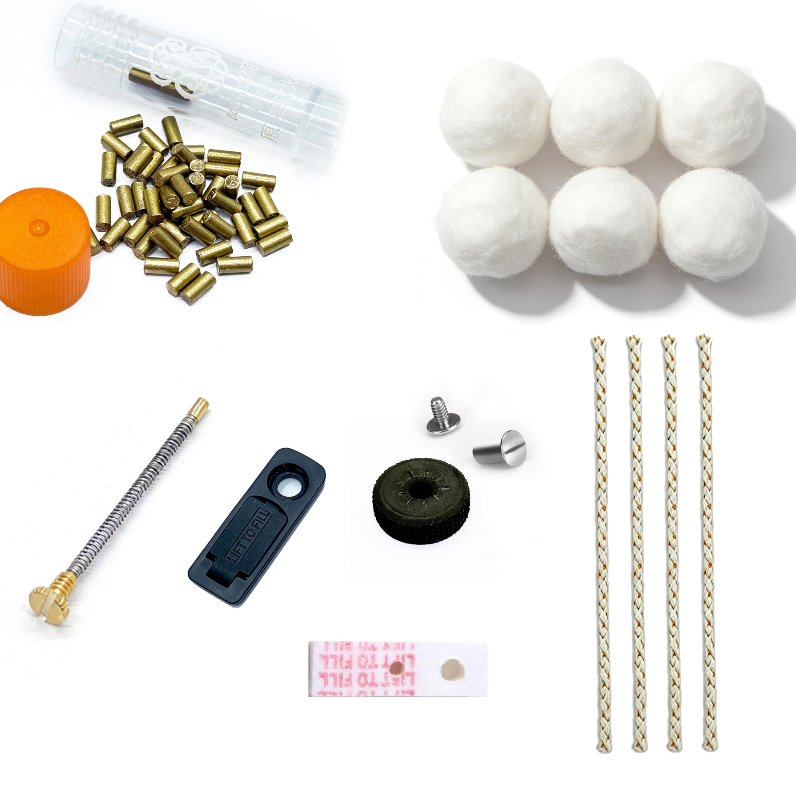 Zip Lighter Maintenance Kit - 50 Flint, 4 Wicks, 6 Cotton Balls, Springs/Flint Wheel/Cotton Pads etc. (Package 2)