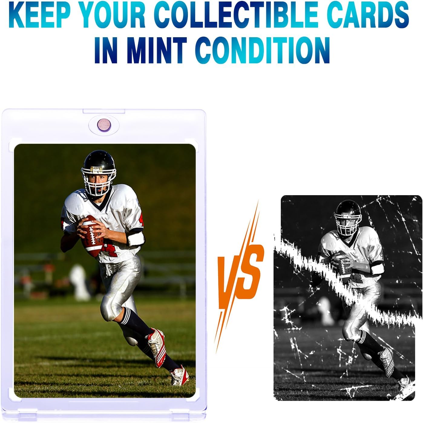 60-Pack Magnetic Card Holders - 35pt Trading Card Storage, Magnetic Case Protectors with UV Blocking, Anti-Scratch Magnet Display Case for Sports Cards, Gaming Cards, TCG