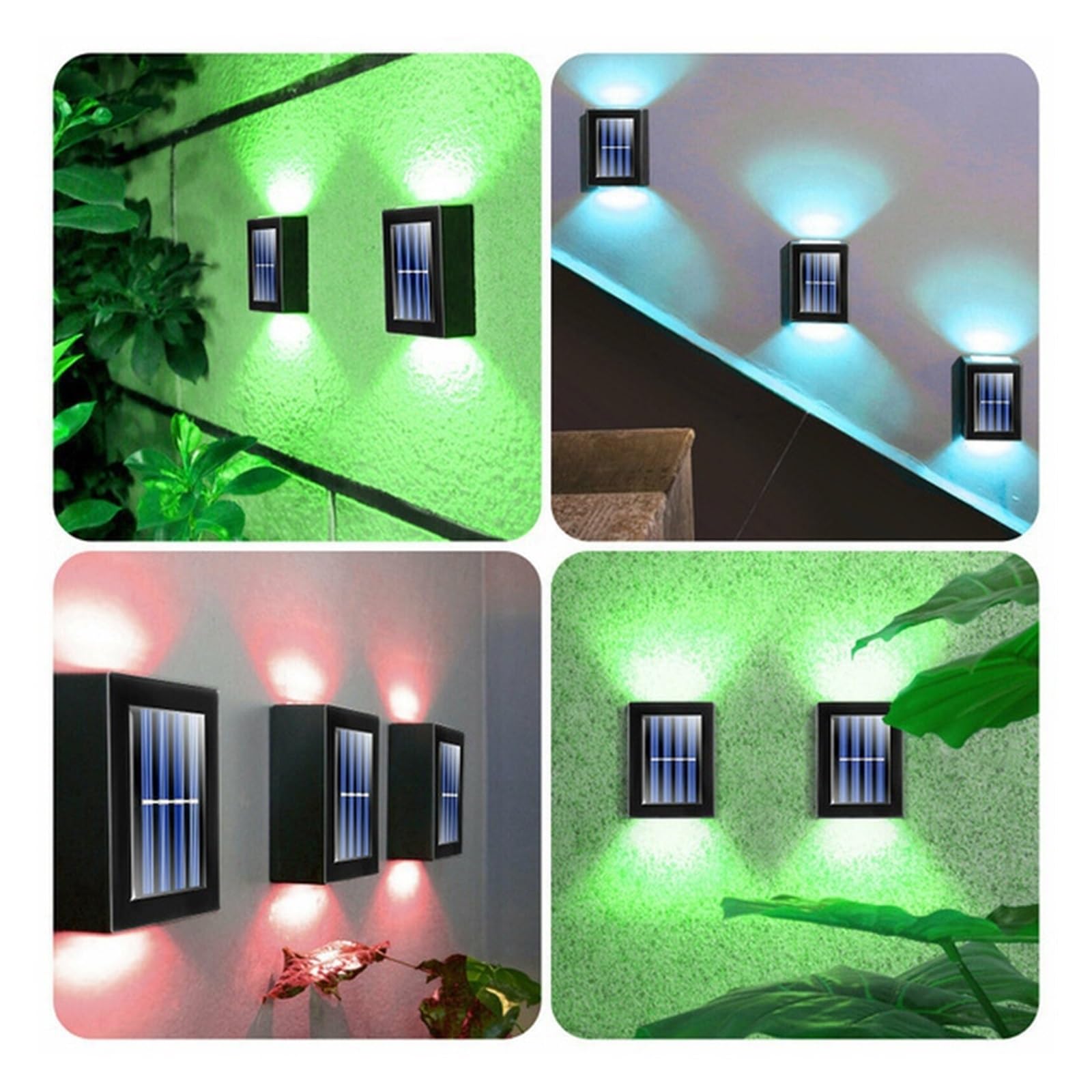 Ogrodowe lampy solarne zewnętrzne, uliczne lampy ścienne zasilane energią słoneczną, wodoodporna lampa solarna, ogrodowe dekoracyjne lampy solarne w górę i w dół