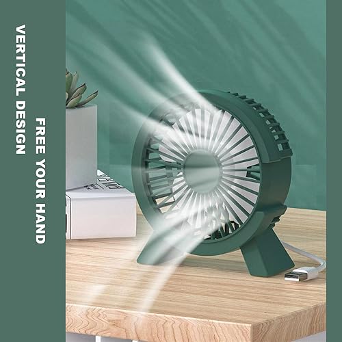 Miniatura 3 de Chchmu Ventilador USB de 5 pulgadas, mini ventilador de mesa USB de escritorio, ventilador silencioso personal, ventilador de refrigeración portátil
