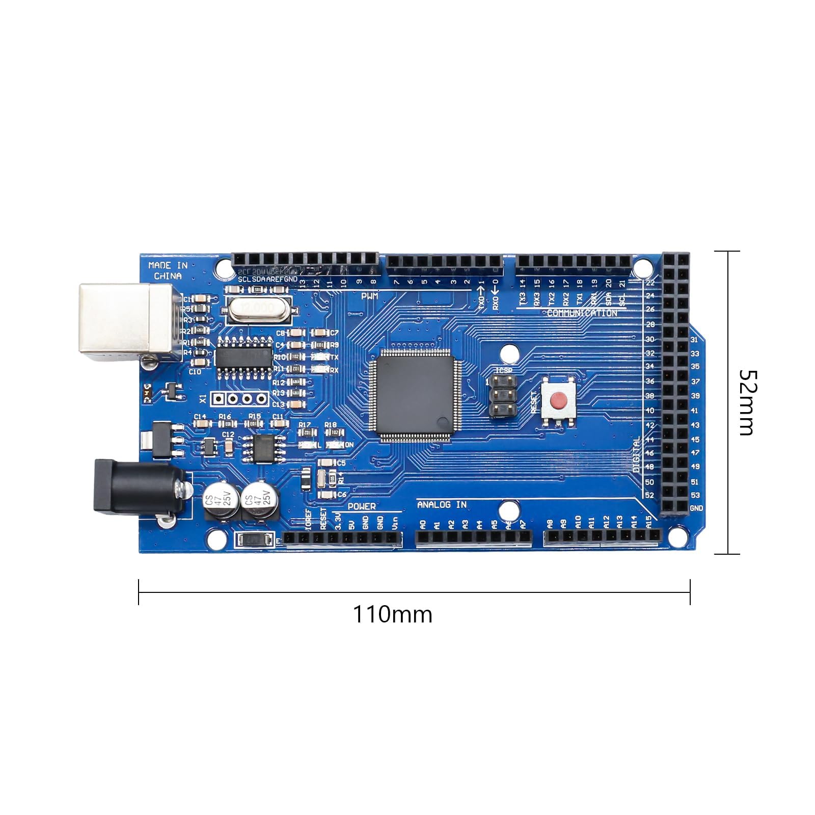 ARCELI Mega-2560-R3 Board, Mega-2560 ontwikkelingsbord met USB-kabel Compatibel met Arduino IDE