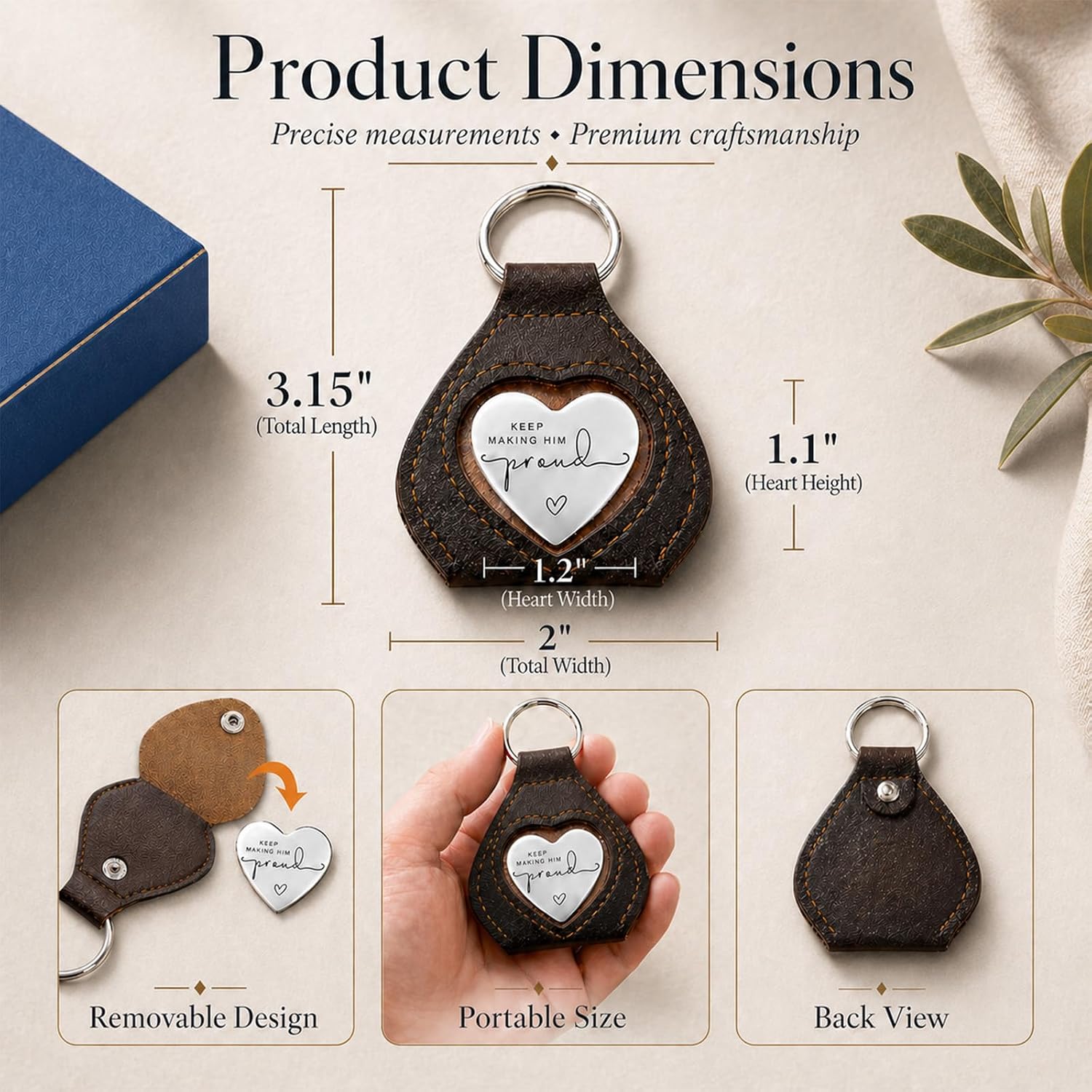 Memorial Sympathy Keepsake Gift for Loss of Dad to Son Daughter,Keep Making Him Proud Remembrance for Loss of Dad, Bereavement Remembrance Keychain for Grieving Family Member, Father Memorial Gift