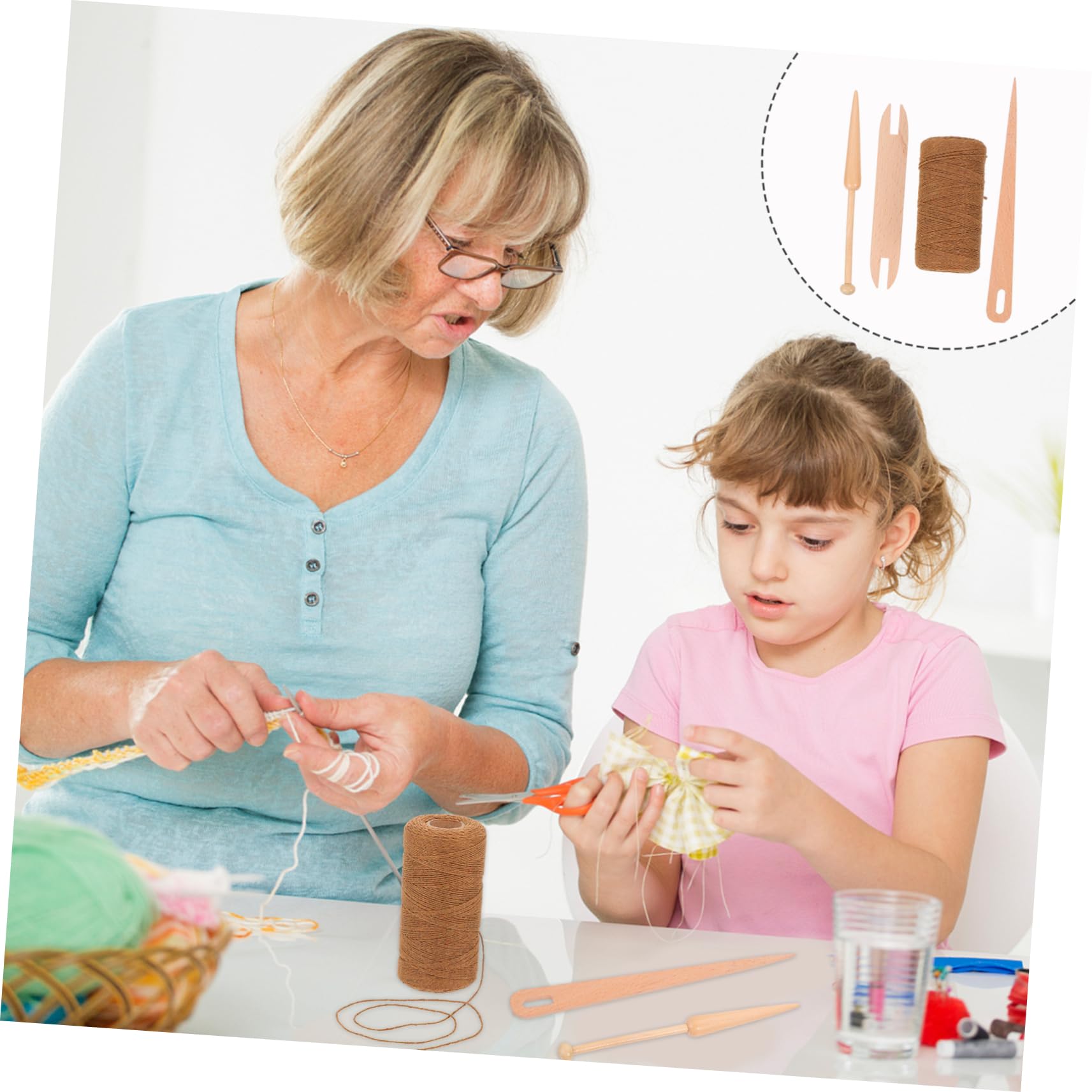 Angoily 2 Juegos Tejer de Madera para Manualidades Kit de Herramientas para Bufandas Suéteres y Proyectos Diy Incluye Shuttle de Tejer y para Actividades Familia