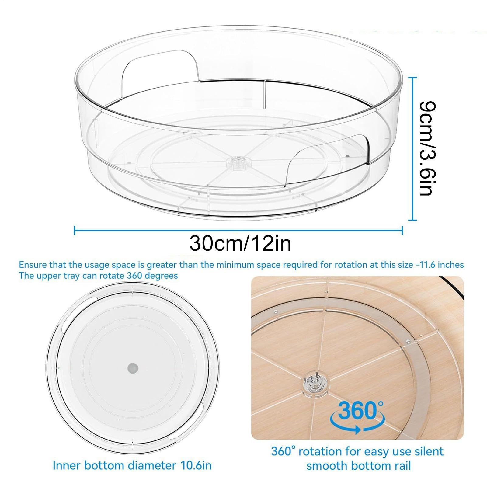 2 bandejas organizadoras giratorias, organizador giratorio para gabinete | Bandeja de almacenamiento giratoria para despensa, encimera, refrigerador, baño, sala de estudio, casa de campo, restaurante