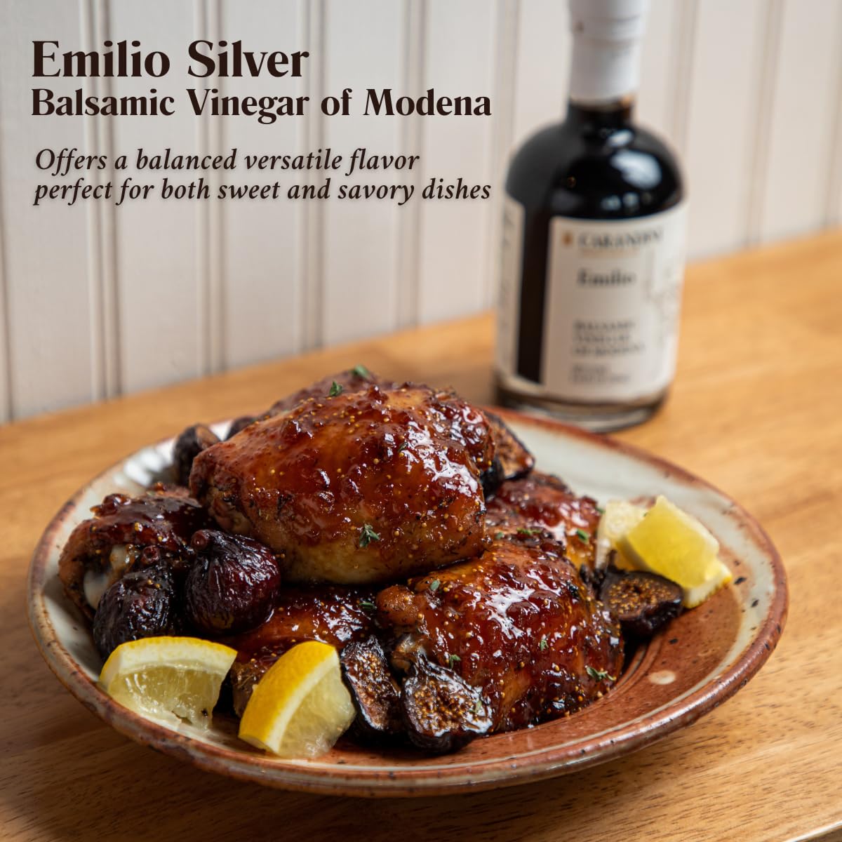 Carandini Emilio Silver Balsamic Vinegar of Modena PGI Premium Italian Vinegars | Made in Italy - 8.45 fl oz (2 Bottles)
