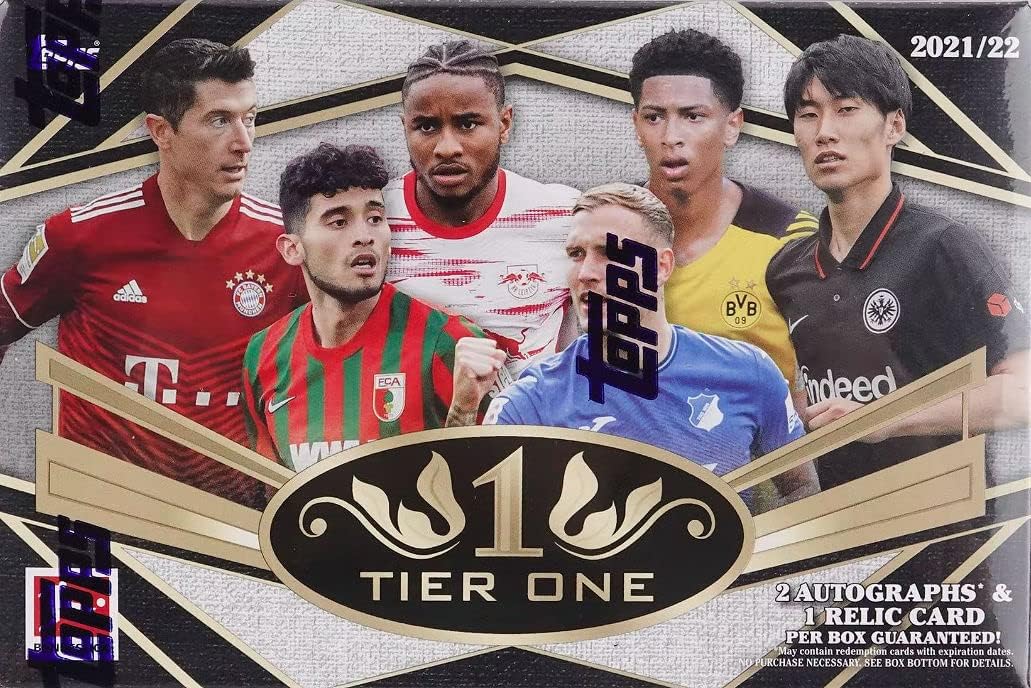 2021/22 Topps Tier One Bundesliga Soccer box (ONE Relic & TWO Autograph cards/bx)