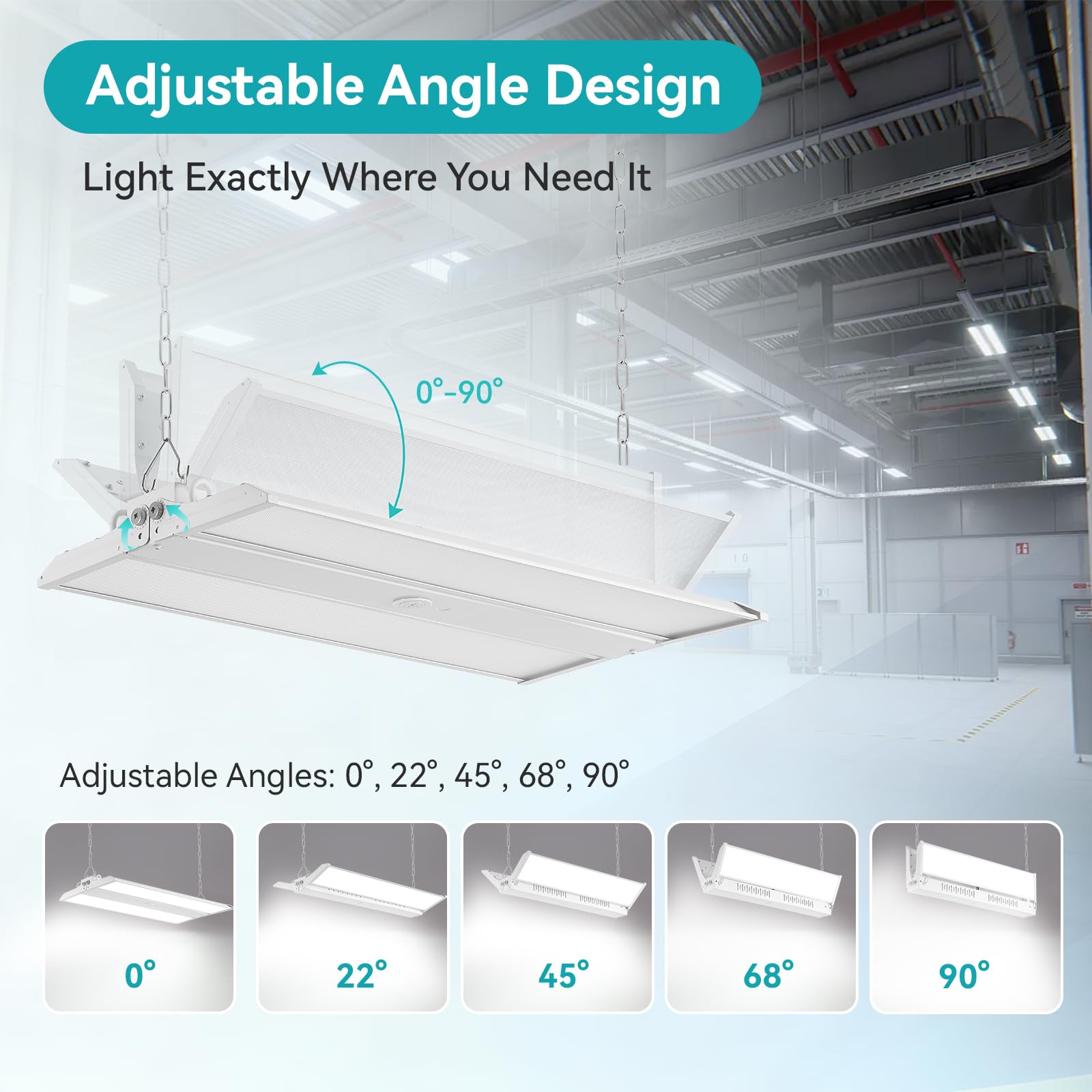 2FT LED Linear High Bay Light 4000K 5000K 6000K 100W 150W 200W Adjustable 0-10V Dimmable 150LM W Shop — view 5