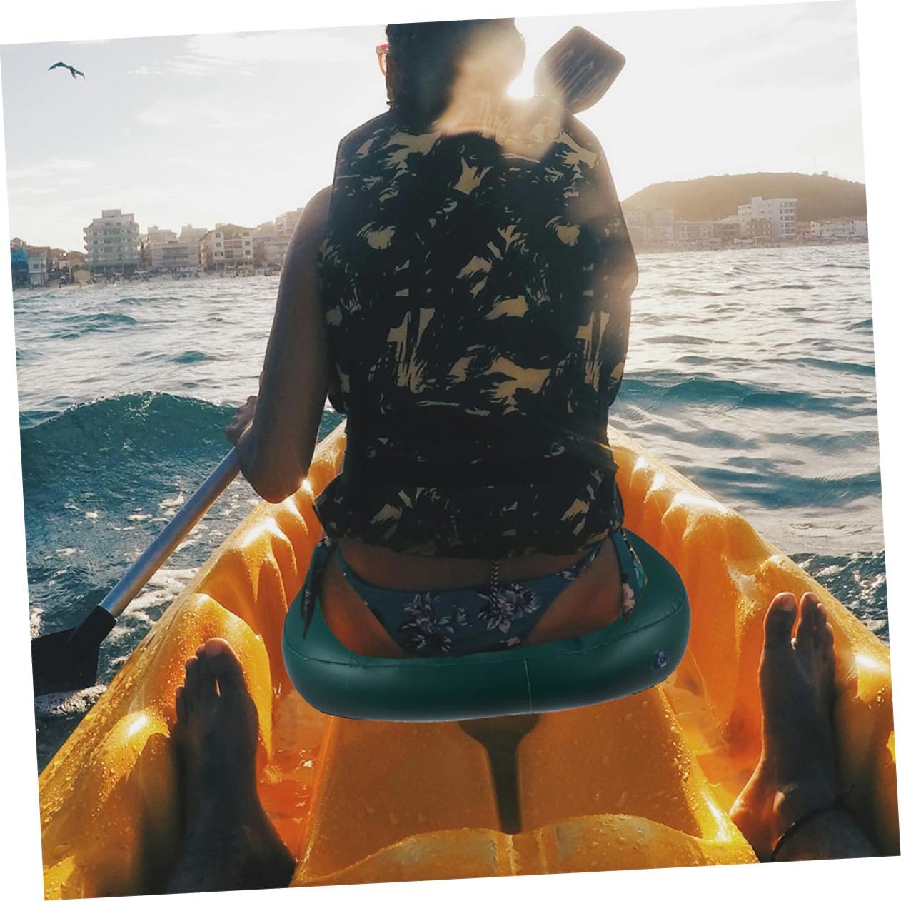 2 Cuscino Gonfiabile per Barche e Canotti in PVC Spesso Seduta Ergonomica Antiscivolo per Kayak e Rafting Facile Gonfiare e Trasportare per e Outdoor