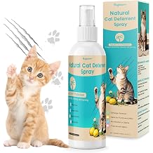 Cat Deterrent Spray Indoor, Cat Repellent Spray for Furniture, Safely Cat Pee Stopper, Anti Furniture Scratching, Stops Urine Marking, Kitten Training Spray for Sofa, Rugs, Chairs, 200ml