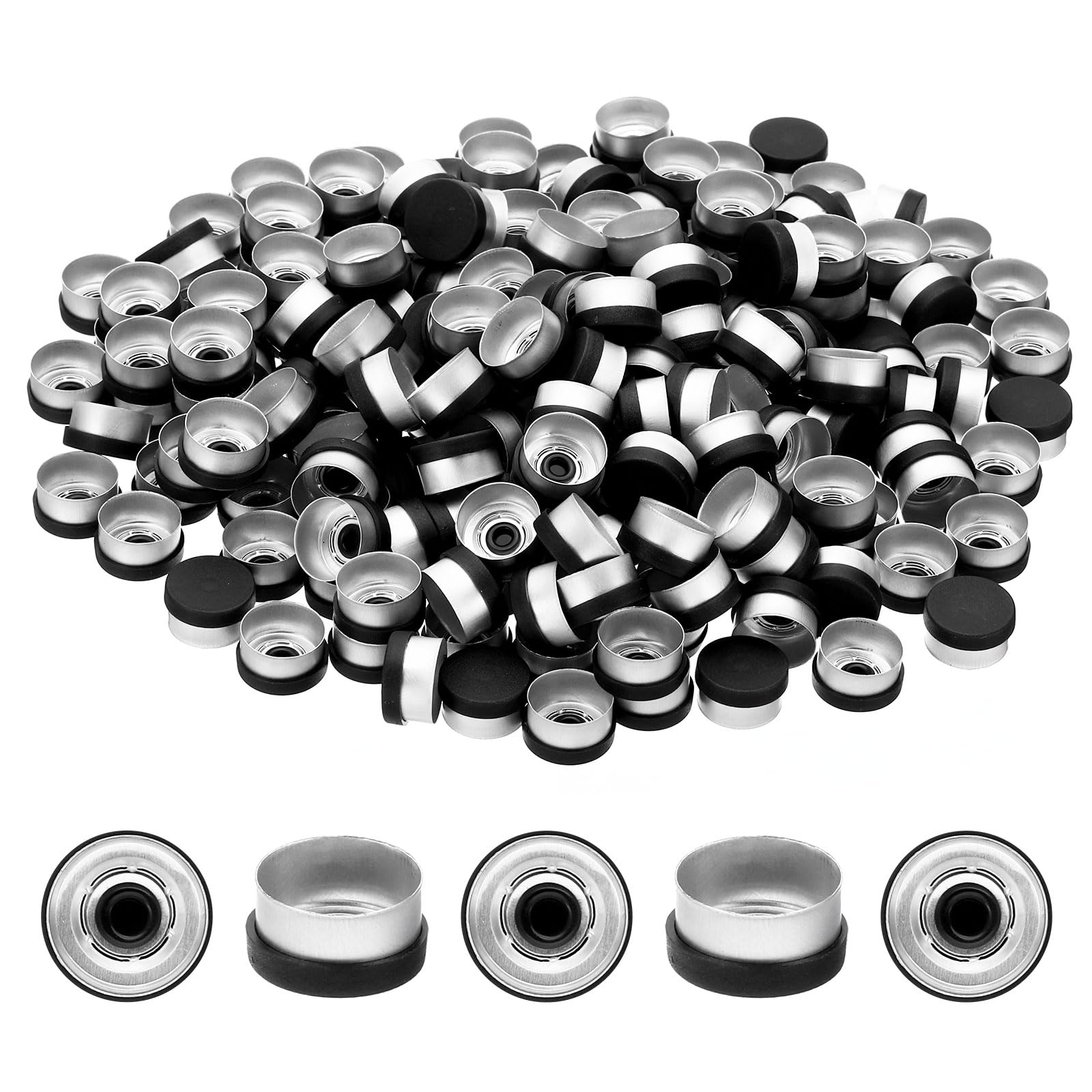 PATIKIL 13mm Flip Off Caps, 200 Pcs Flip Off Caps Flip Off Seals Flip Off Vial Seals Plastic Aluminum Caps Cover for Glass Vial, Red — Amazon image 10