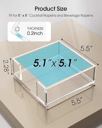 Vista 4 de MaxGear Servilletero de Acrílico para Mesa, Soporte Transparente para Toallas de Invitados, Organizador de Servilletas de Papel para Buffet