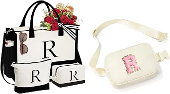 YOOLIFE Initial Tote Bag and Initial Crossbody Bag