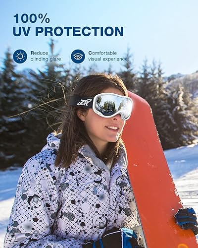 Miniatura 5 de ZIONOR Lagopus Gafas de protección UV para esquí y snowboard, antiniebla, para hombres, mujeres, jóvenes