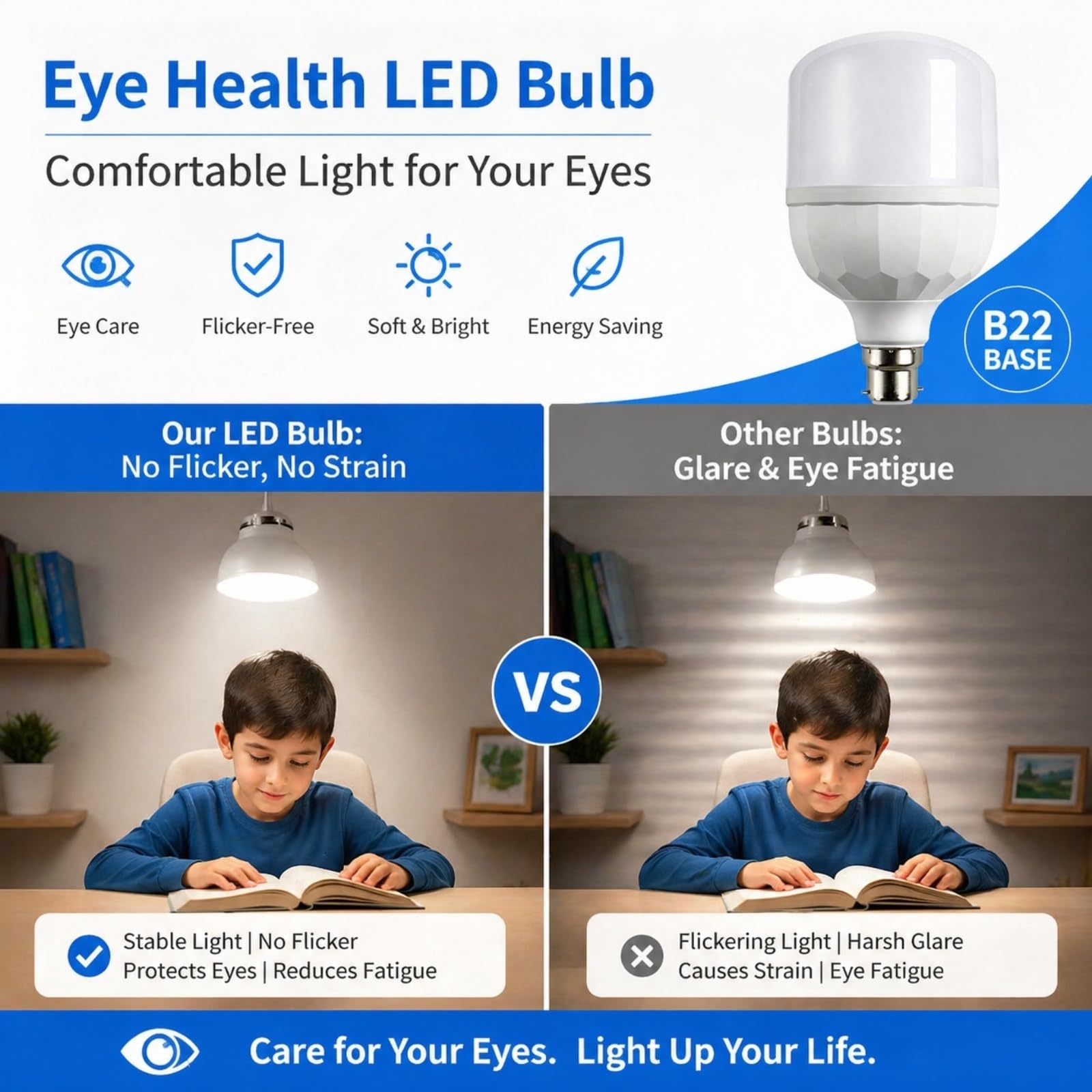 Lampadina LED B22 a baionetta 30W Luce Bianca Fredda 6500K equivalente 300W Anti-sfarfallio Lunga durata per Soggiorno Camera da letto Cucina Non dimmerabile(6 Pack)