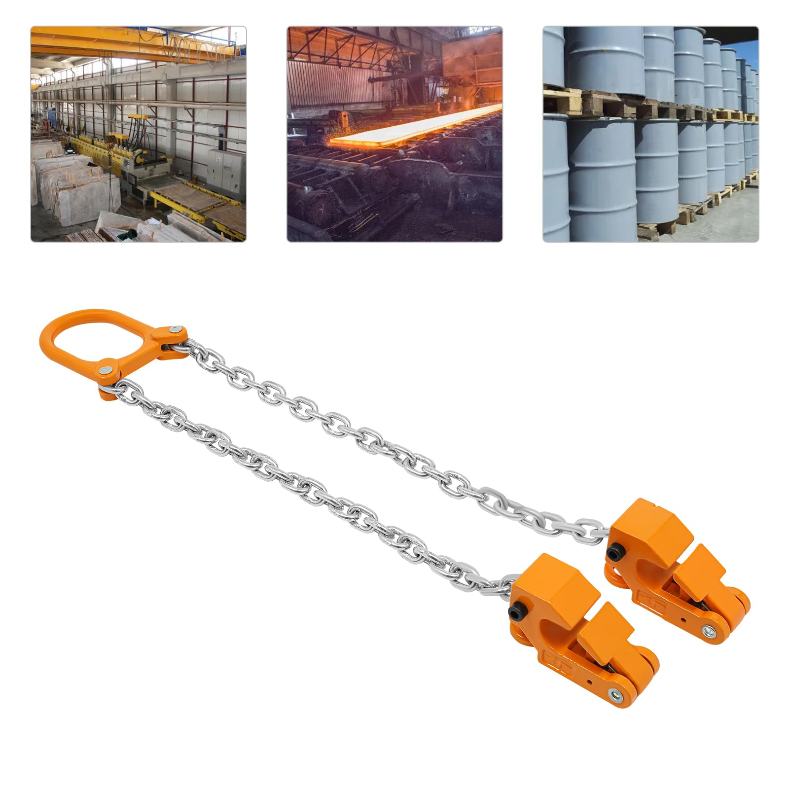 Lève-baril vertical - Chaîne de butée pour soulever et transporter des fûts en plastique, fûts en fer, capacité de charge de 1000 kg