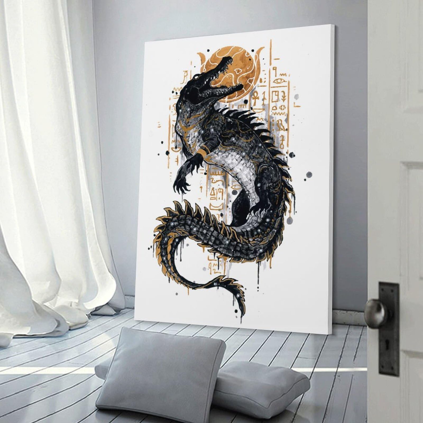 Junmoney Sobek Decorative Canvas Print, 24x36inch(60x90cm), for Hallway, Bedroom Or Modern Interiors, Gift Idea for Housewarming And Birthdays