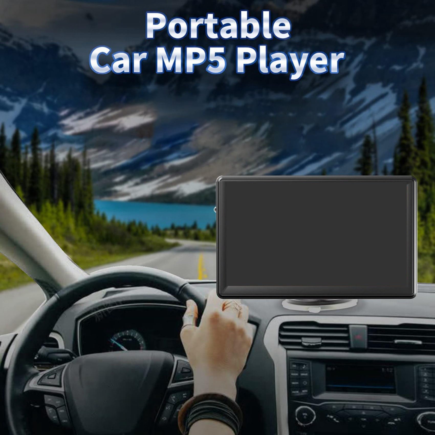 2X Supporto da Cruscotto per Schermo Carplay Wireless Portatile, Autoradio Bluetooth con Touch Screen da 7 Pollici, Autoradio FM, Fotocamera Posteriore, USB