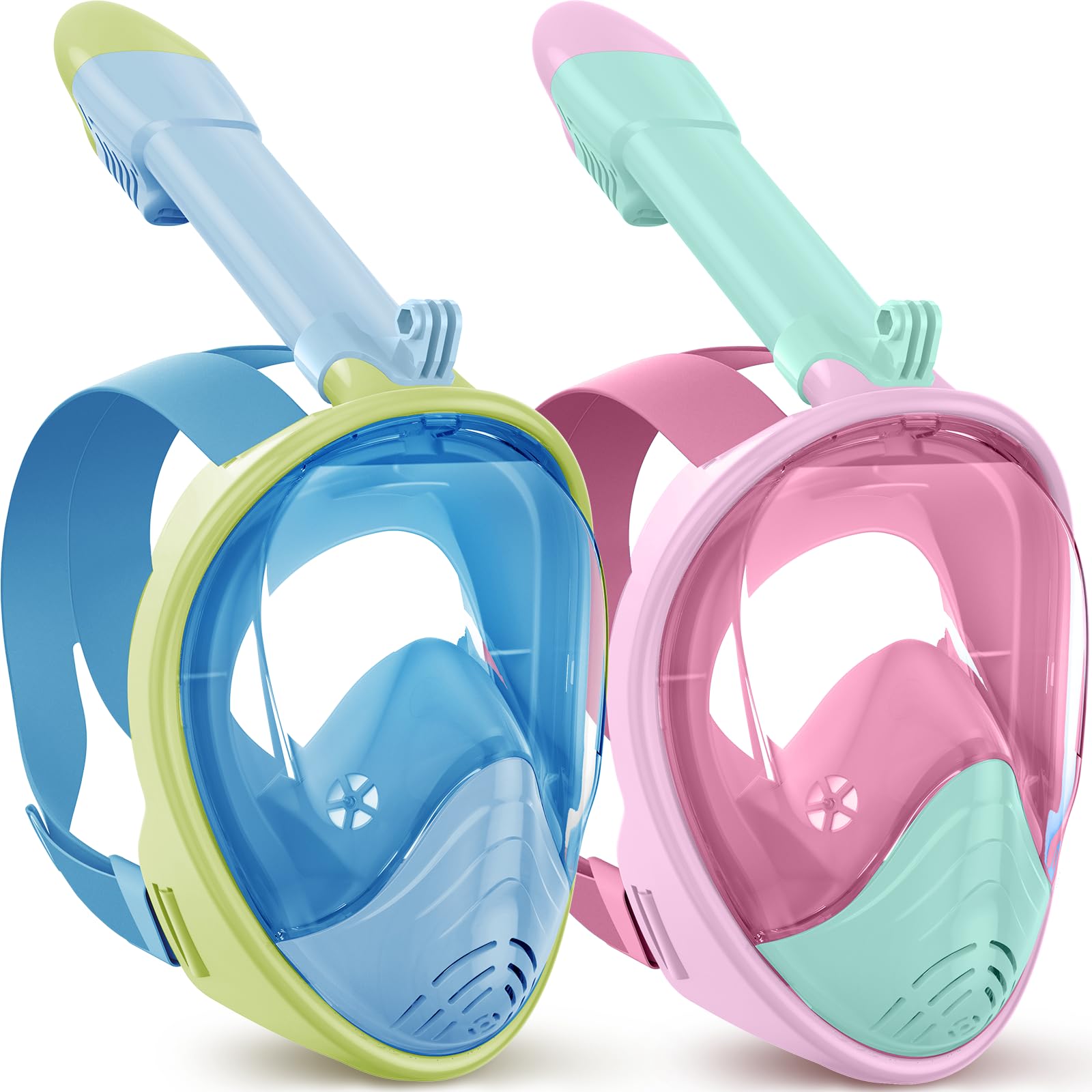 Máscara de buceo para niños antivaho con visión gran angular y soporte cámara 8