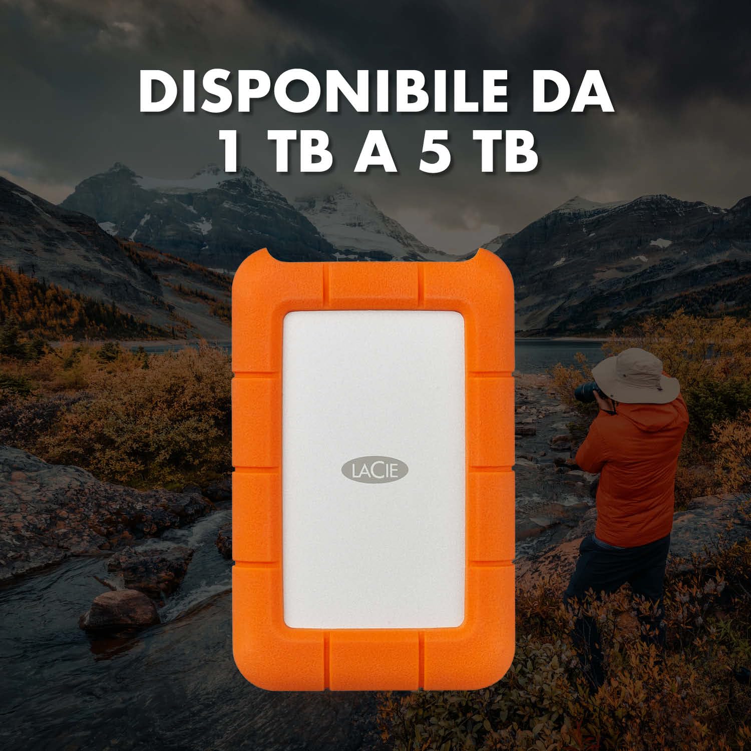 LaCie Rugged Mini 2TB, dysk twardy zewnętrzny przenośny 2.5 cala, PC Mac iPad iPhone, Data Rescue Service