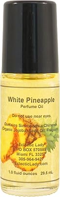White Pineapple Perfume Oil, 1.0 Oz Portable Roll-On Fragrance with Long-Lasting Scent, Delightful Essential Oils and Jojoba Oil For Daily Use