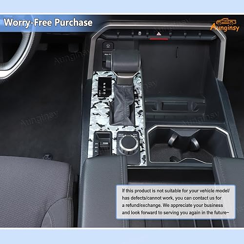 Vista 148 de Aunginsy Cubierta de panel de palanca de cambios de control central, compatible con Toyota Tundra/Sequoia 2022-2024, consola de palanca de cambios