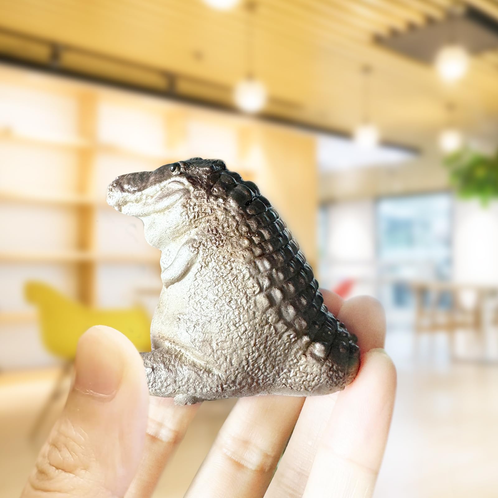 Statue Mini Alligator En Résine – Décoration Mignonne Pour Jardin, Intérieur, Bureau (environ 4,5x5 Cm)