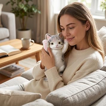 20cm Large Cat, Exquisite Taba Styling, Large Decor Ornament Suitable for Office and Travel Use, Display Piece for Cat Lovers