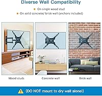 Vista 5 de Full Motion TV Wall Mount Bracket Articulating Arms Swivels Tilts Extension for Most 24-55 Inch LED LCD Flat Curved Screen TVs, Max VESA 400x400mm