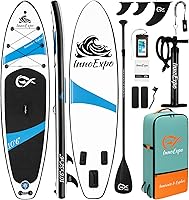 InnoExpo Inflatable SUP Paddle Board 10'6" x 32" x 6" Wide Stable Design 330lbs Capacity Premium Kit