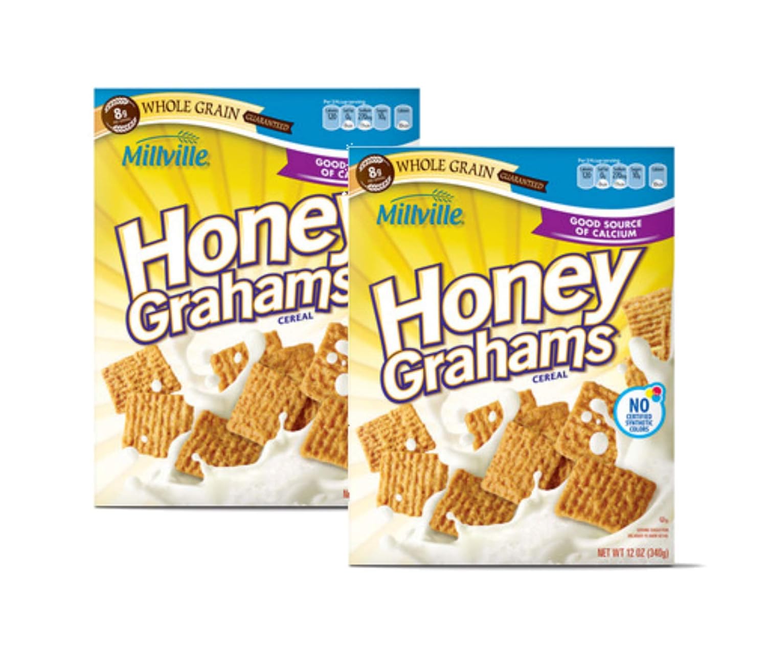 Millville Whole Grain Sweet Honey Grahams Breakfast Cereal - 2 Pack (12 oz. ea)