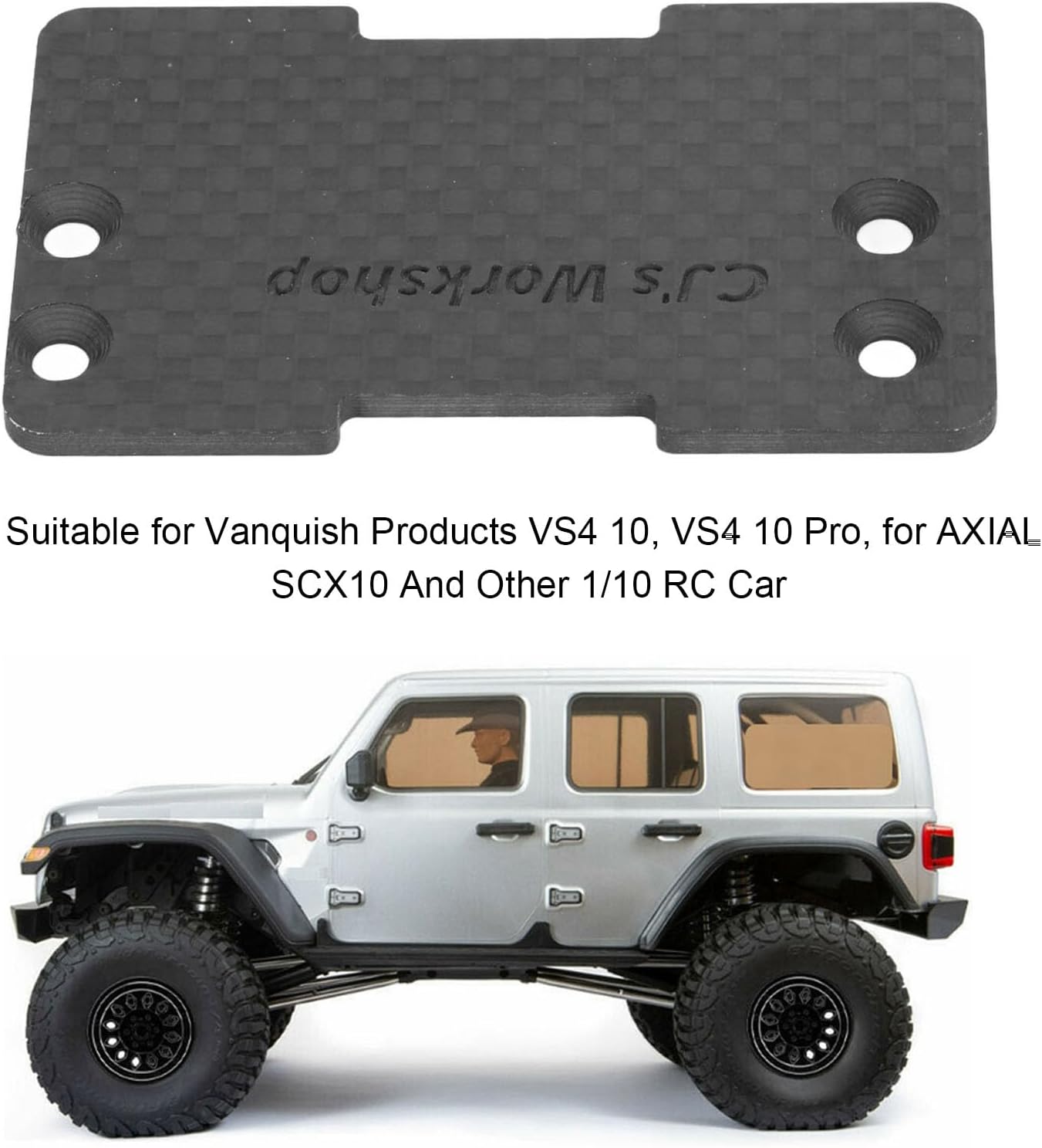 RC Battery Plate, Lightweight Durable Carbon Fiber Mounting Tray Custom Fit Enhanced Performance for 1/10 Scale RC Crawlers Off-Road Rock Crawling Hobbyist Upgrades Racing Enthusiasts