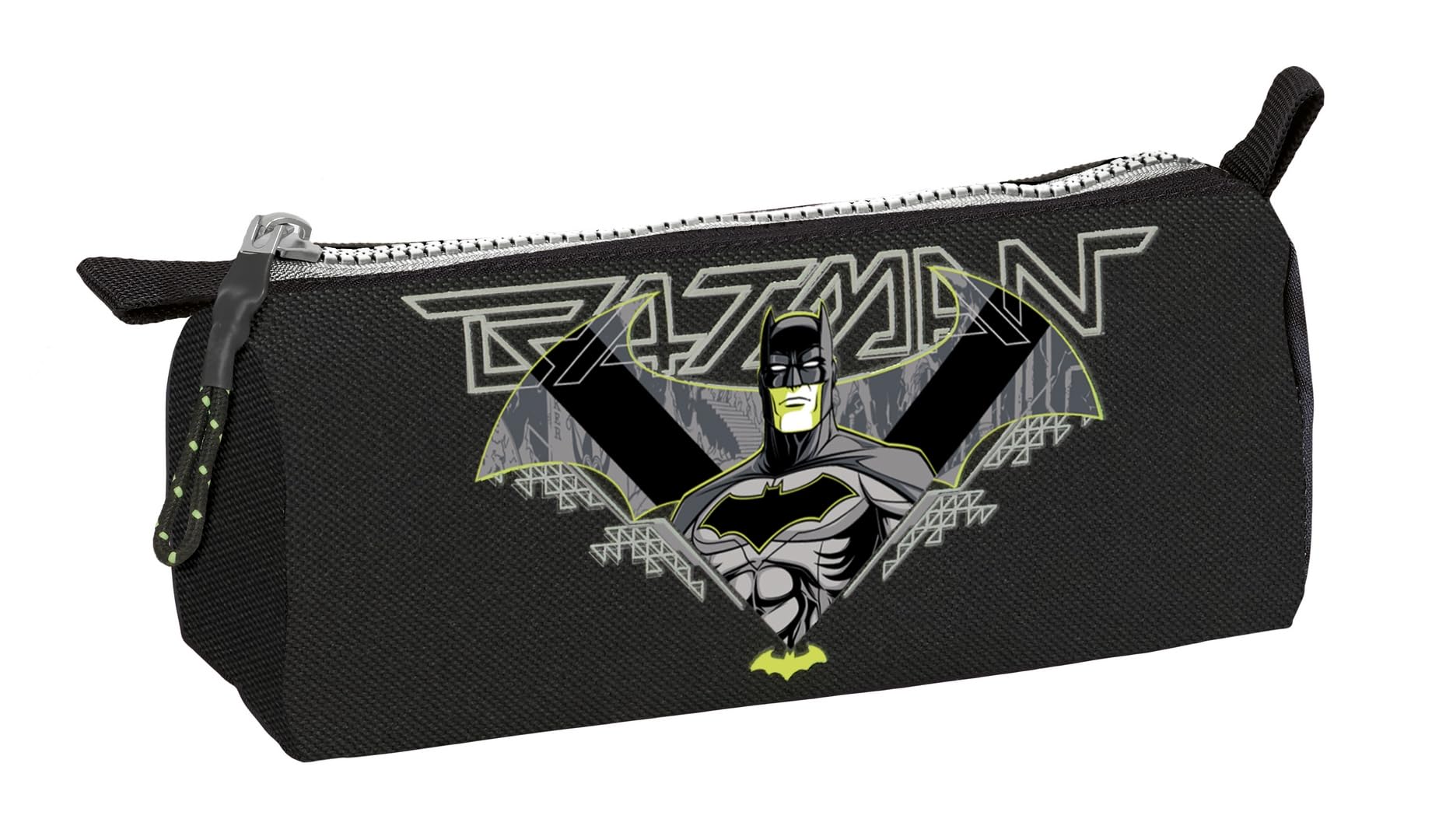 Safta BATMAN GAME OVER – Pencil Case with Zip and Compartment, Children's Pencil Case, Ideal for School Age Children, Comfortable and Versatile, Quality and Resistance, 21 x 7 x 8 cm, Black/White, M,