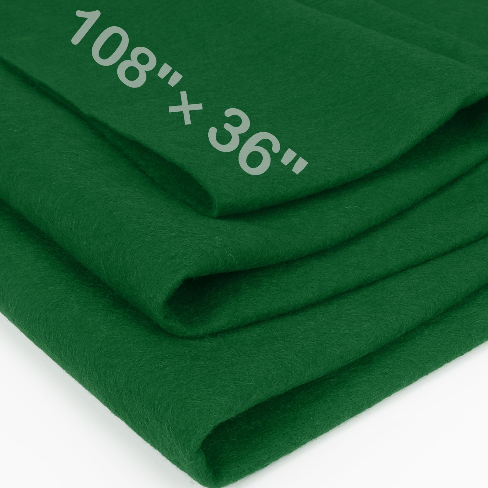 XSEINO Moss Green Large Felt Fabric 108" X 36 "(3 Square Yards), 1.4 mm Thick Soft Felt Fabric Sheet for Crafts, Green Series Colors Soft Nonwoven Fabric, Fit for Decoration, Sewing, DIY Crafts