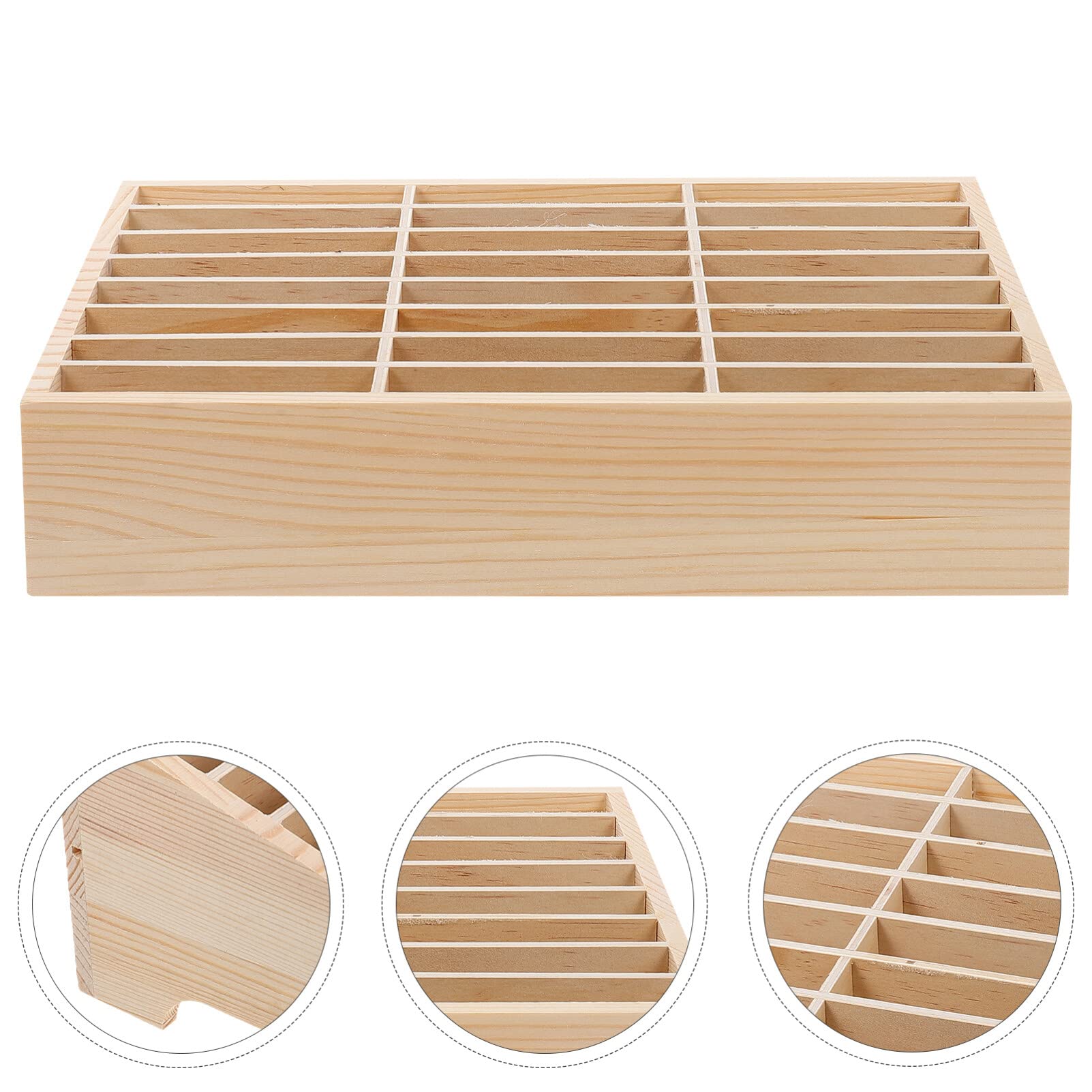 Operitacx Scatola Porta Telefono in Legno Multi-griglia per Organizzare Telefoni Cellulari, Pratica e Elegante per Aule Scolastiche e Sale Riunioni