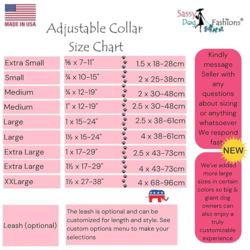 Miniatura 2 de Handmade Trump 2024 NEVER SURRENDER Dog Collar and Leash Set Option - Adjustable - for Giant-Large-Medium-Small Dogs - Perfect for Christmas-Dog