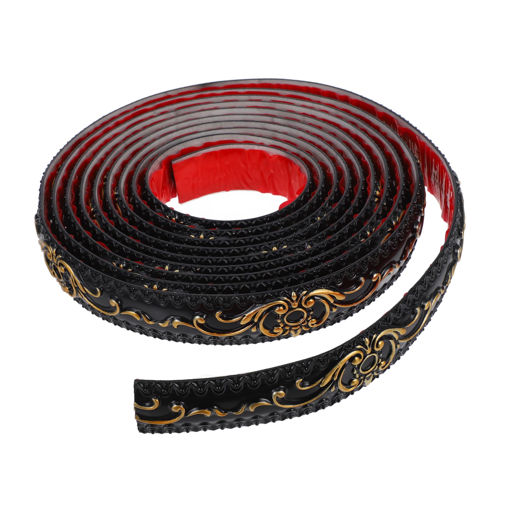 Moldura Decorativa Autoadhesiva de Pvc Efecto Yeso Negro
