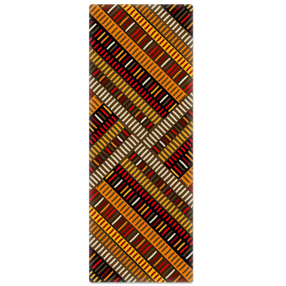 POLERO Esterilla de yoga antideslizante de 0,63 cm para mujer, esterilla de yoga para el hogar, viajes, esterilla de yoga étnica impresa de gamuza para yoga, estilo étnico azteca retro