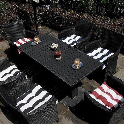 Miniatura 7 de Pcinfuns Cojines de asiento para exteriores, 19 x 19 x 5 pulgadas, cojines de relleno grueso con esquinas redondas para sillas de patio, cojín para