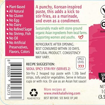 Mekhala Organic Korean Chili Cooking Paste, HOT, 3.53oz