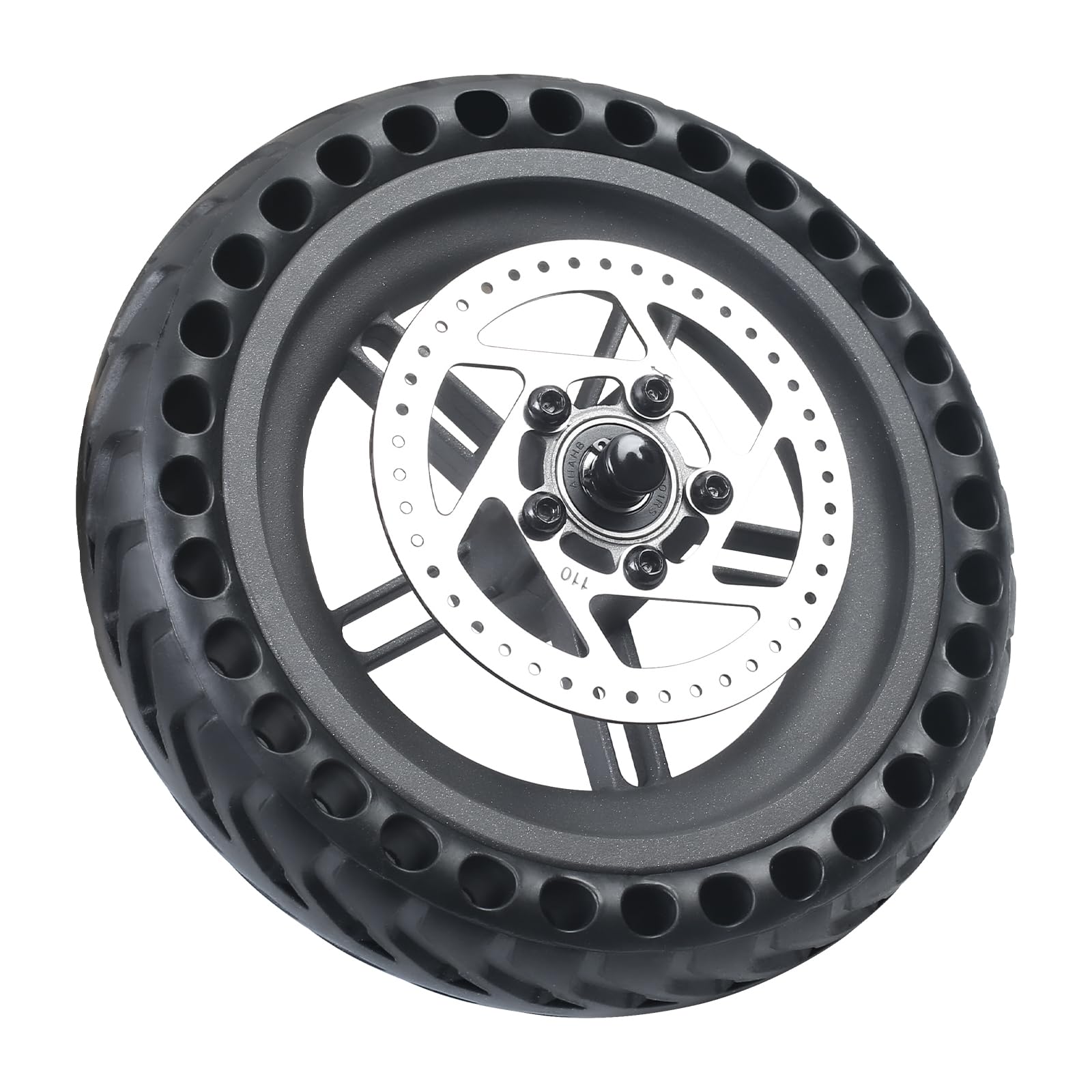 Roue Arrière pour Trottinette Xiaomi M365 / 1S, 8,5" Pneu Alvéolé Anticrevaison avec Jante et Disque de Frein 110mm