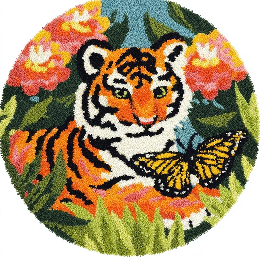 kitphoenix Latch Hook Kits Tiger and Butterfly