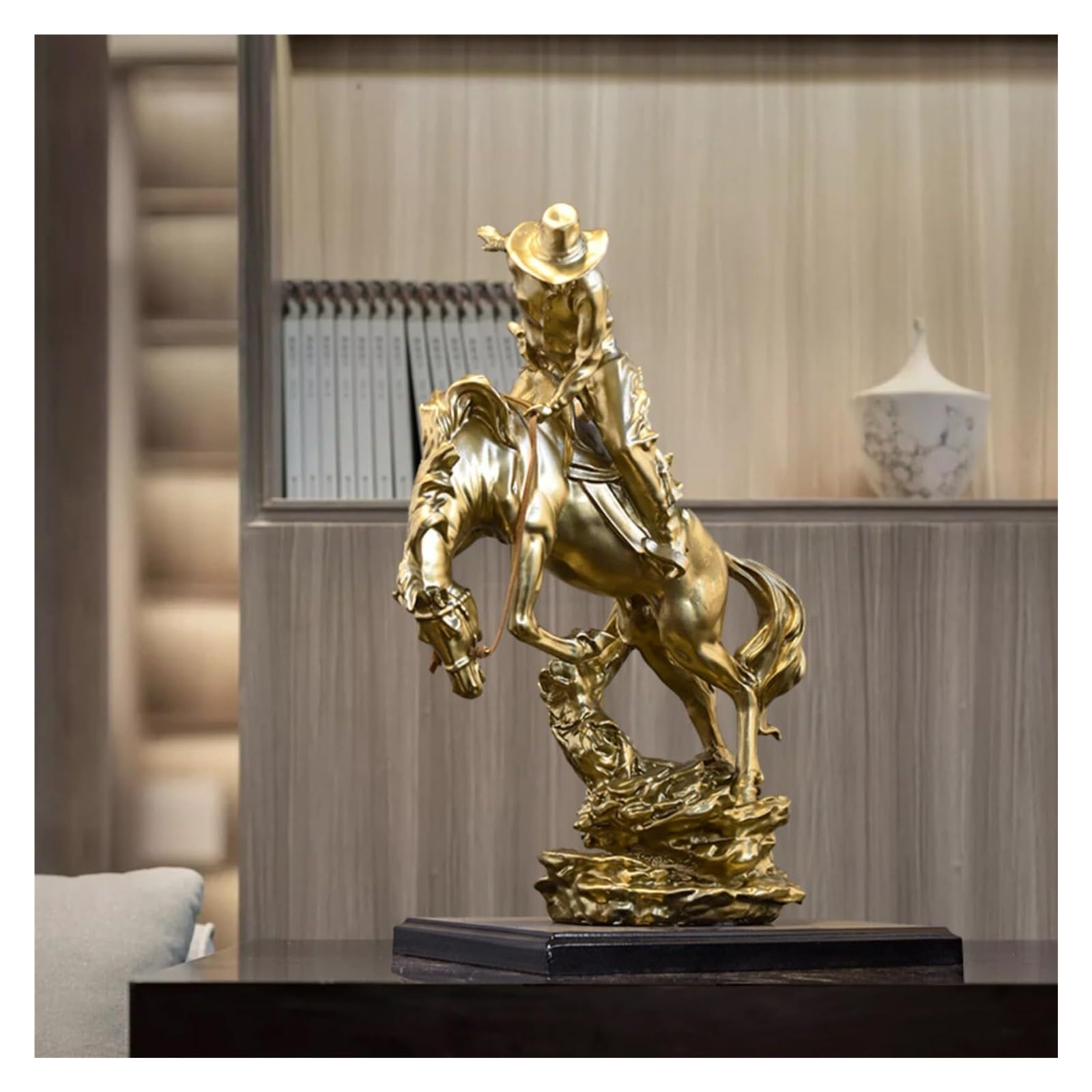 JJJing5 Decor Cowboy Sculpture Home Cabinet Entrance Store Collectible Figurines Nightstand Accessories