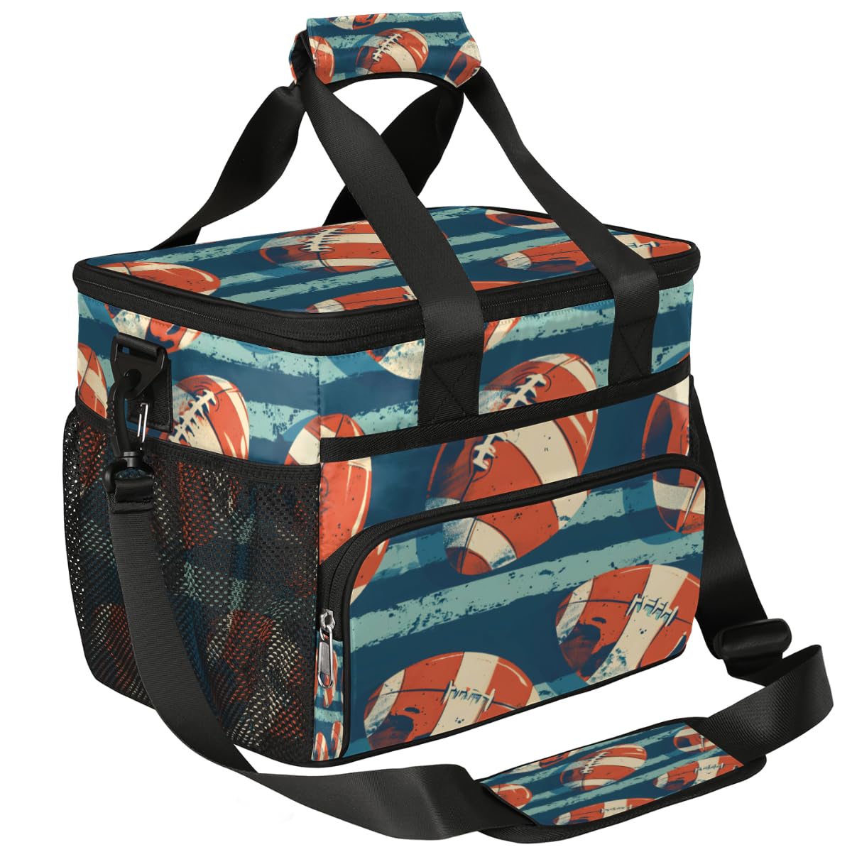 Insulated Picnic Backpack Lunch Box for Women Men Picnic Basket Tote Lunch Bag Picnic Bag Portable Lunch Bags for Picnic, Beach, Work, Trip,Office, Camp Rugby