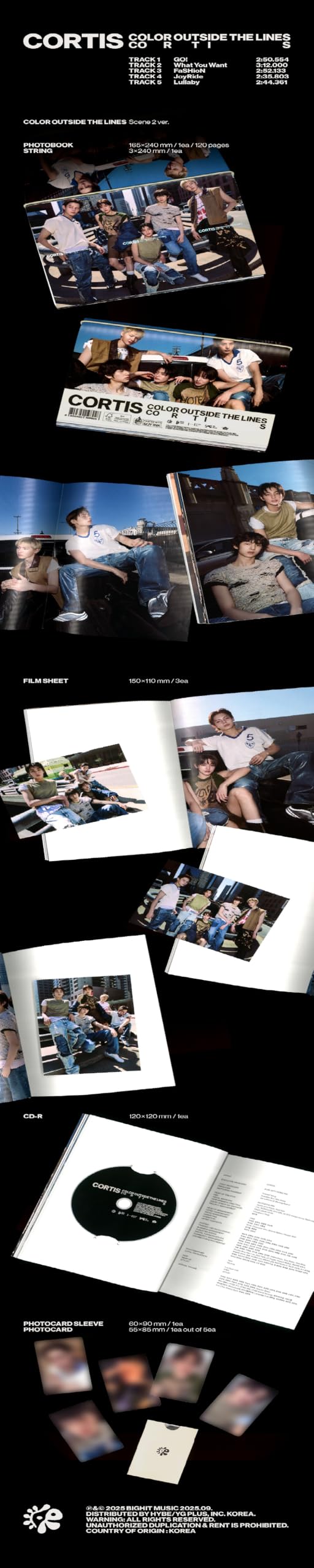 CORTIS COLOR OUTSIDE THE LINES 1. EP-Album mit versiegeltem Tracking (Standard-Set (Szene1+Scene2+Scene3))