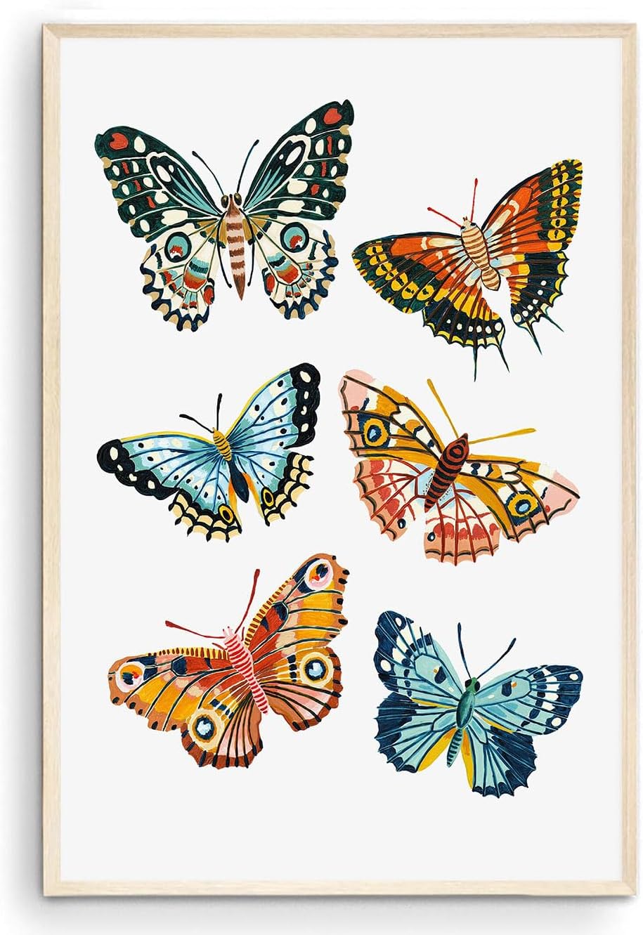 Nationcog Garden Beetle Wall Art, Insect Art, Kids Room Decor, Bugs Art, Woodland Nursery, Gift for Her (Unframed) (16x24)