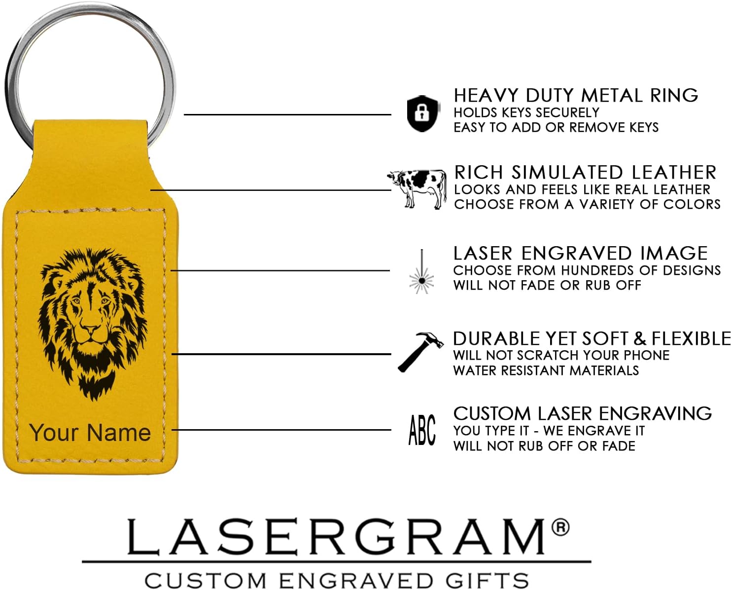 LaserGram Rectangle Keychain, RN Registered Nurse, Personalized Engraving Included