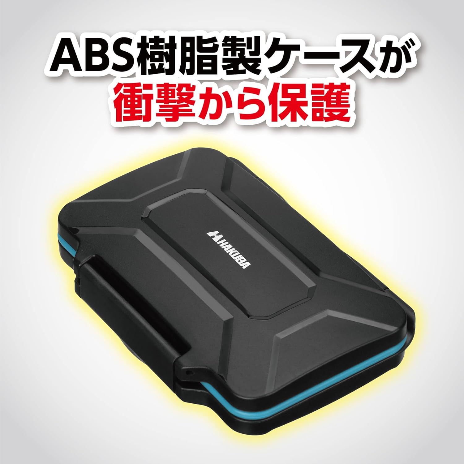 HAKUBA Hard Memory Card Case SD12 (for SD/TF Card) Storage 12 Each Blue Shockproof Dustproof Splashproof ABS Plastic Silicone Gasket DMC-22SD12BL 4977187371550