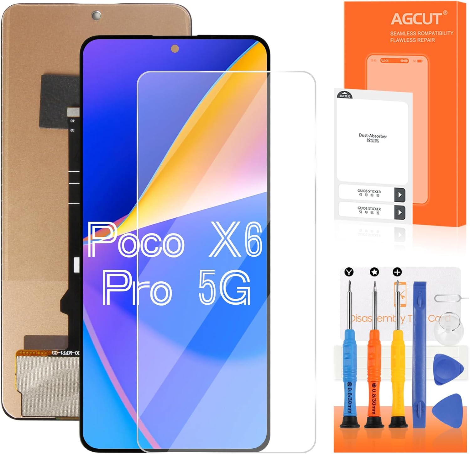 INCELL for Xiaomi Poco X6 Pro 5G Screen Replacement for Xiaomi Poco X6 Pro LCD Display 2311DRK48G, 2311DRK48I LCD Digitizer Touch Screen Assembly Repair Parts